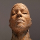 Self Portrait (shell-lower view) - plaster modeling compound skin eyelashes and acrylic